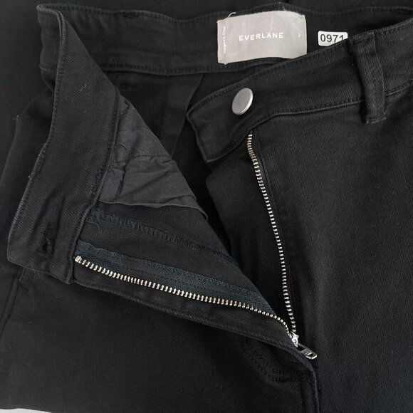 Everlane High-Waist Straight Baggy Wide-Leg  Jeans Stretch Black Denim Women 2 - Picture 6 of 12